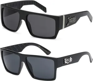 2 Pack FLAT TOP LOCS Sunglasses | BLACK Hardcore Designer Gangster Cholo Shades