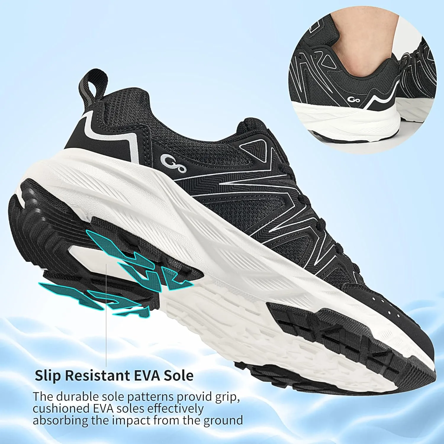 Ablanczoom Womens Sneakers Walking Shoes: Comfortable Breathable Cushion Athletic Running Tennis Shoes for Workout Gym Training