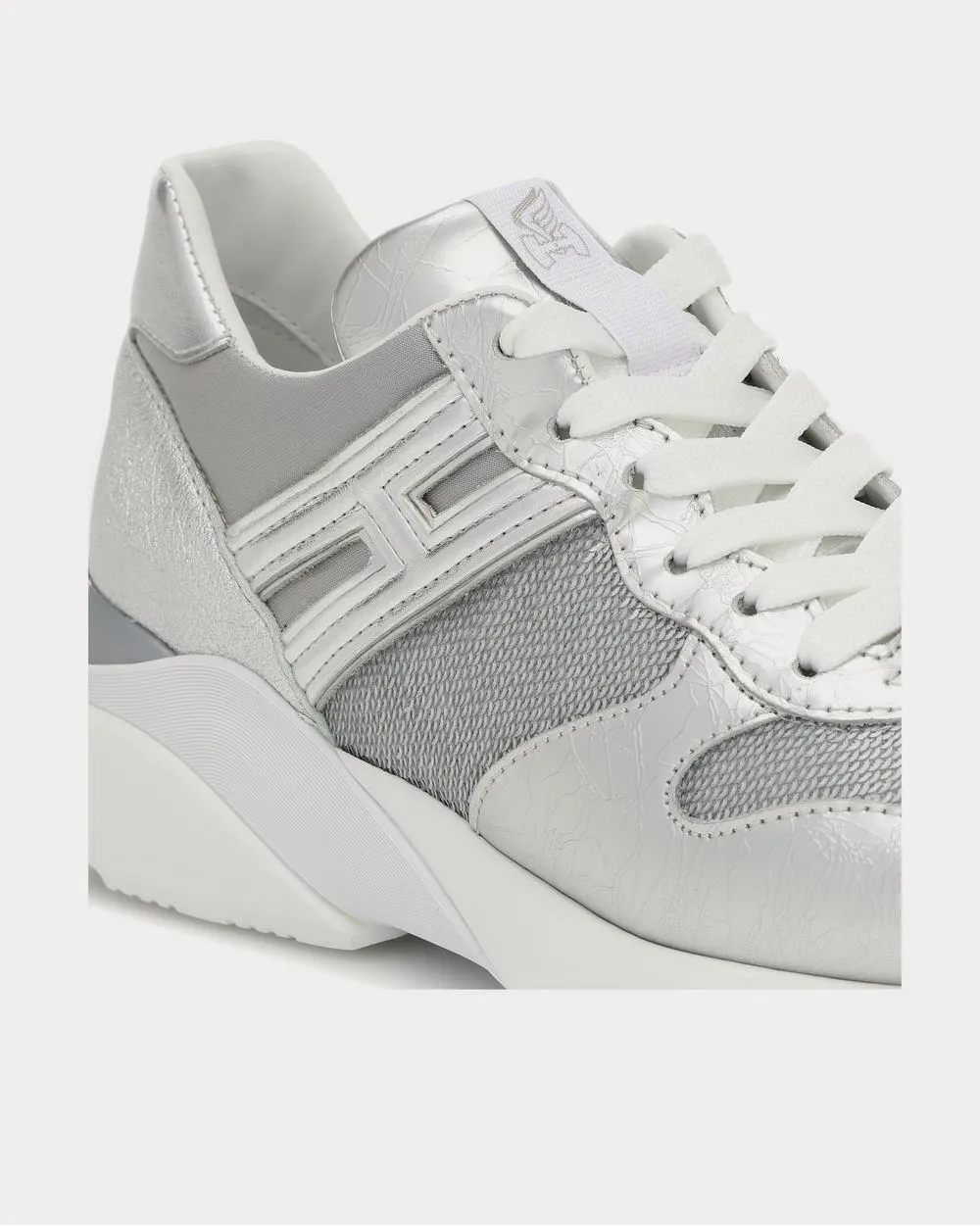 Active One leather Silver Low Top Sneakers