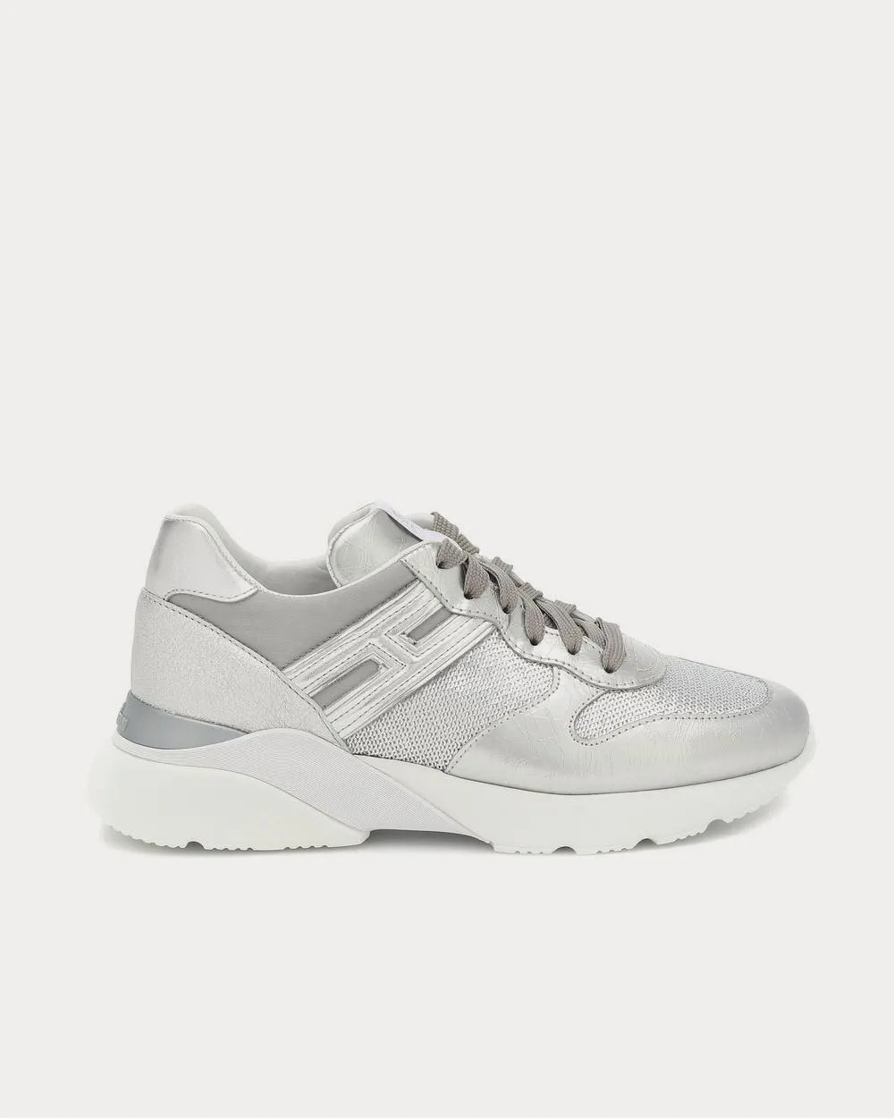 Active One leather Silver Low Top Sneakers