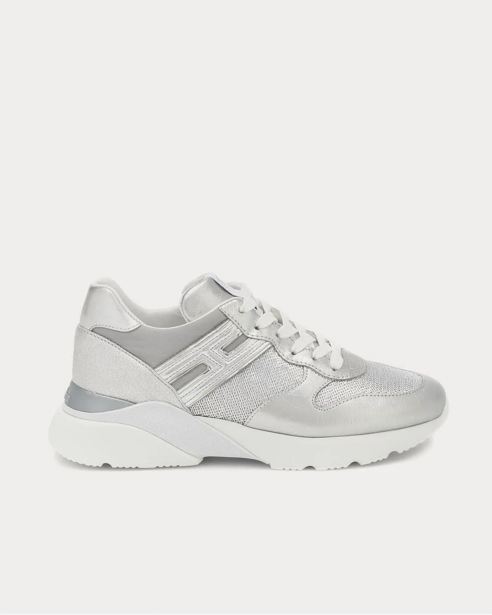 Active One leather Silver Low Top Sneakers