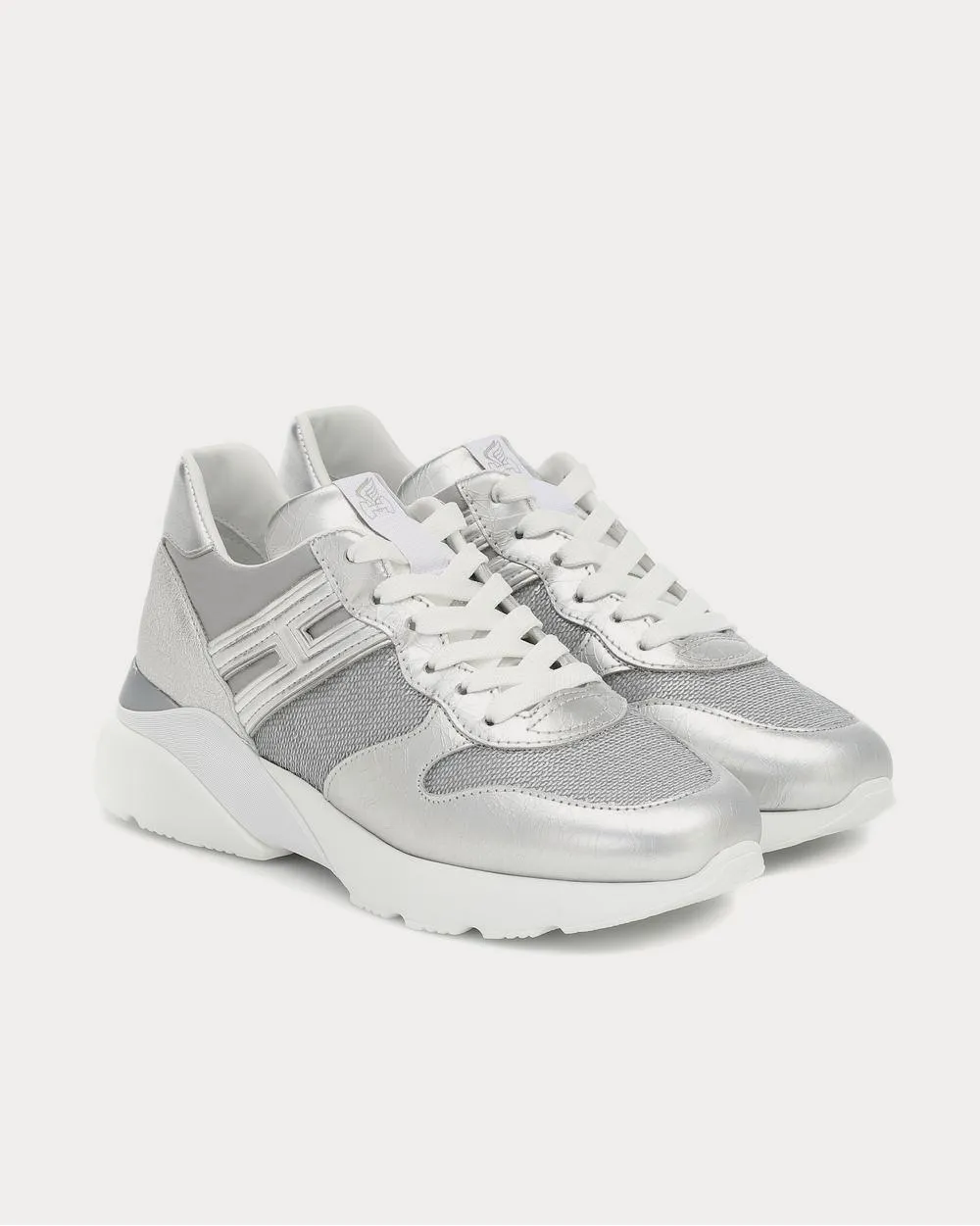 Active One leather Silver Low Top Sneakers