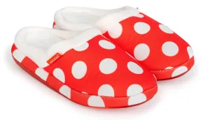 ARCHLINE Orthotic Slippers Slip On Scuffs Pain Relief Moccasins - Red Polka Dot - EUR 37 (Womens US 6)
