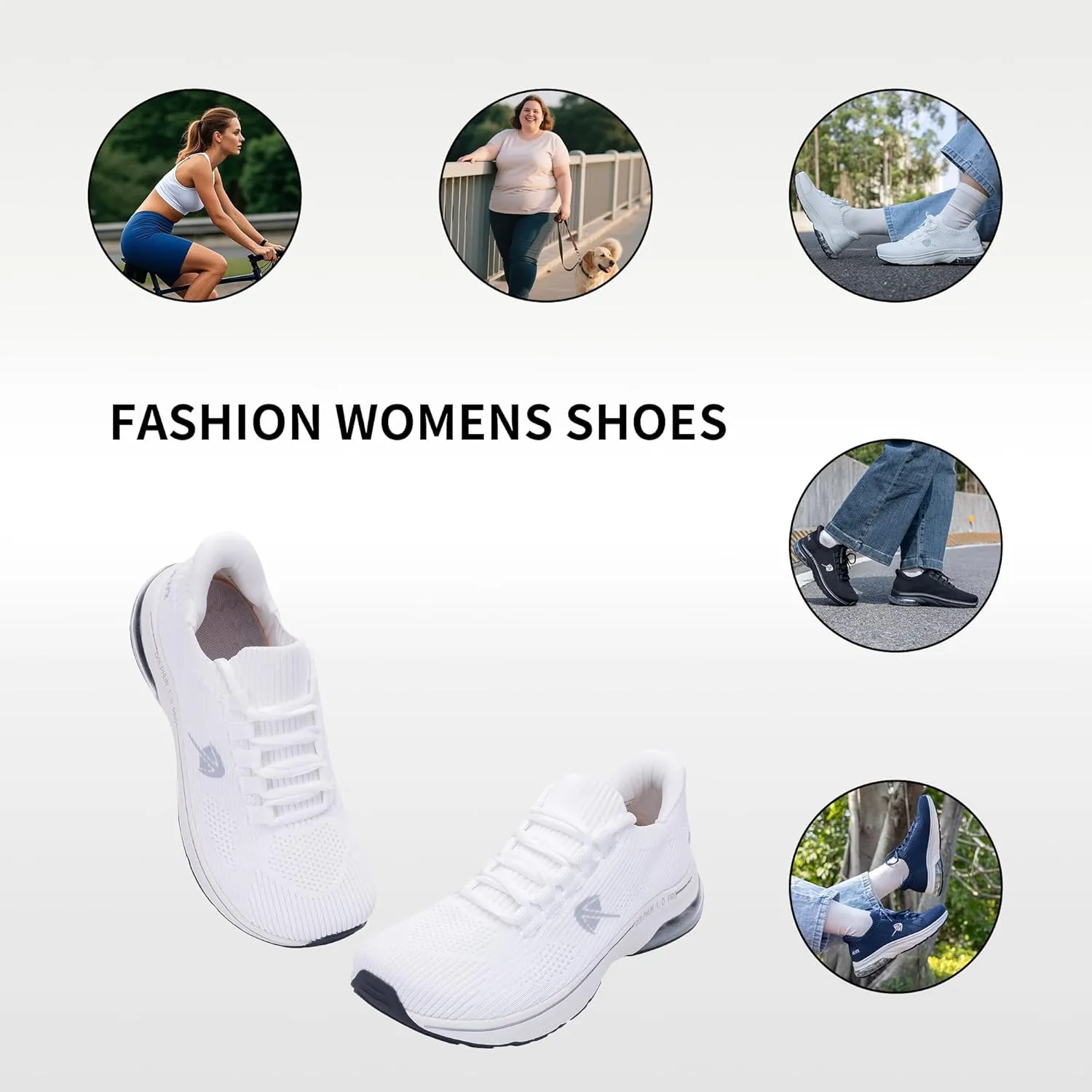 Autper Wide Toe Box Sneakers Women Slip-On Comfortable Air Walking Shoes with Arch Support Plantar Fasciitis Tennis Running Gym Athletic Shoes US6-11