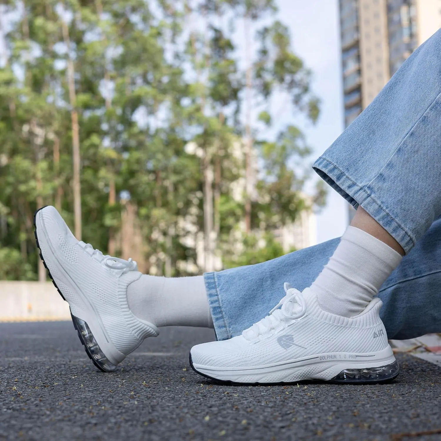 Autper Wide Toe Box Sneakers Women Slip-On Comfortable Air Walking Shoes with Arch Support Plantar Fasciitis Tennis Running Gym Athletic Shoes US6-11