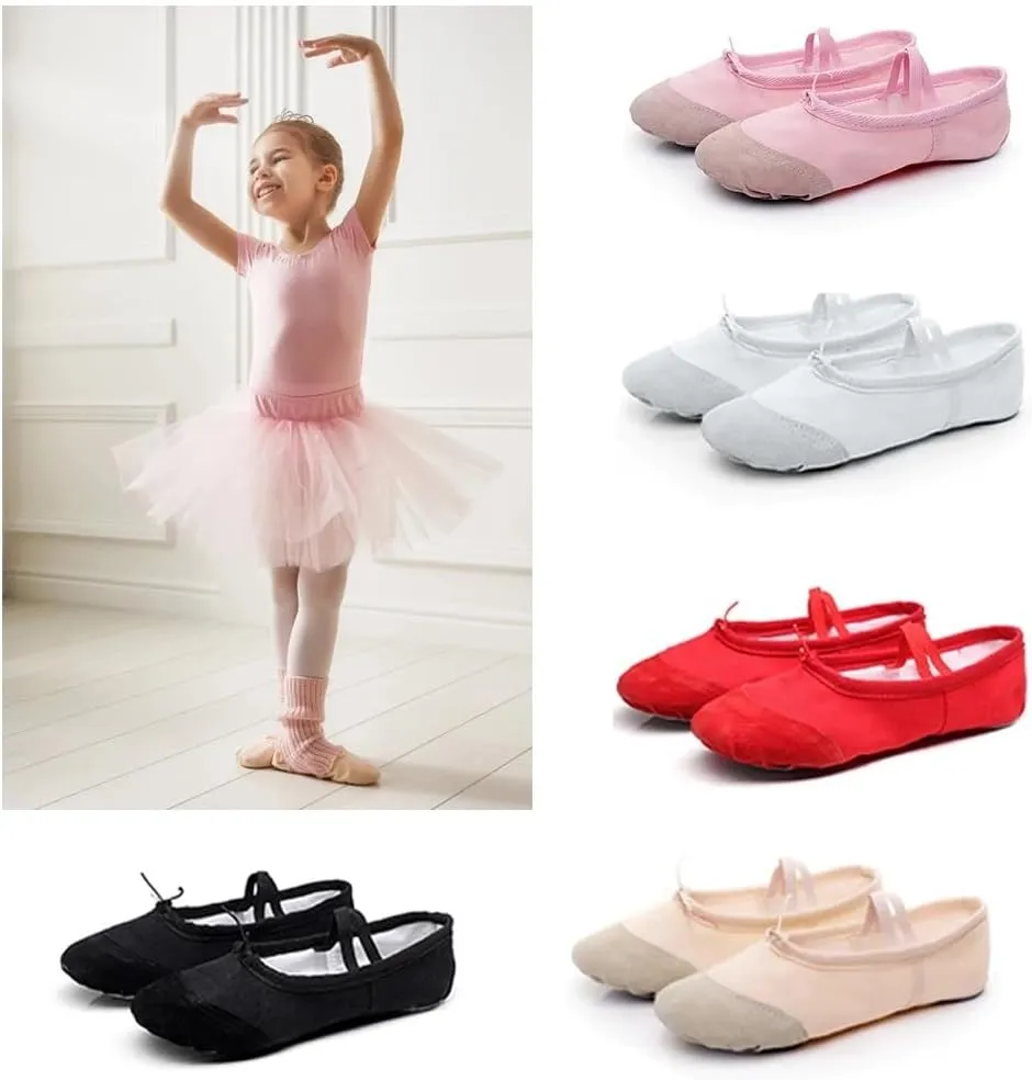 Ballet Shoes Ballet Shoes Girl Kids Dance Slippers Professional Canvas Soft Sole Ballet Dancing Girls Women Ballet Yoga Gym Dancer Shoes Dance Shoes(Black,27)