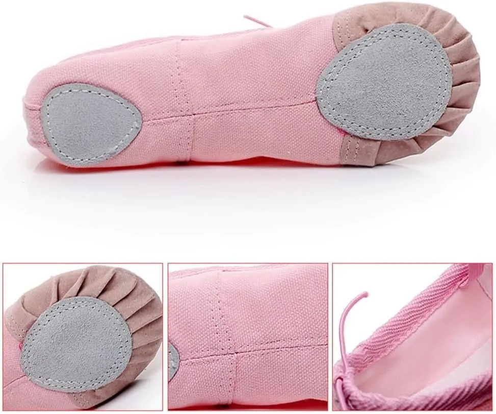 Ballet Shoes Ballet Shoes Girl Kids Dance Slippers Professional Canvas Soft Sole Ballet Dancing Girls Women Ballet Yoga Gym Dancer Shoes Dance Shoes(Black,27)