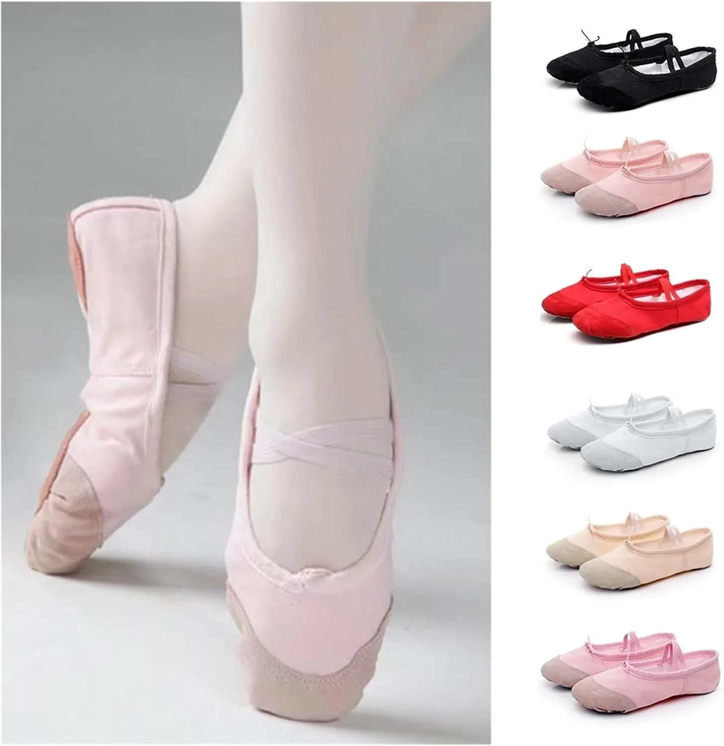 Ballet Shoes Ballet Shoes Girl Kids Dance Slippers Professional Canvas Soft Sole Ballet Dancing Girls Women Ballet Yoga Gym Dancer Shoes Dance Shoes(Black,27)