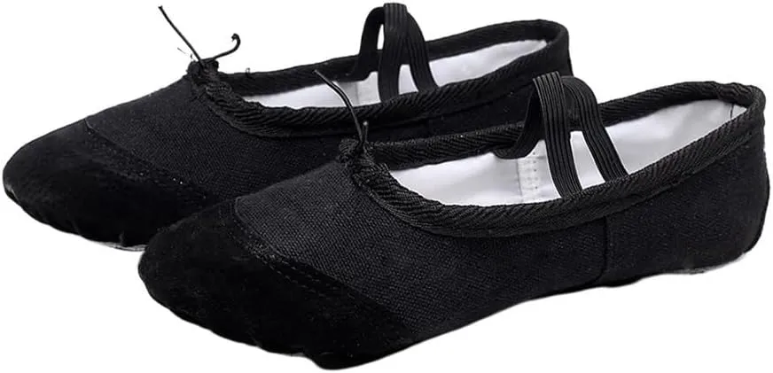 Ballet Shoes Ballet Shoes Girl Kids Dance Slippers Professional Canvas Soft Sole Ballet Dancing Girls Women Ballet Yoga Gym Dancer Shoes Dance Shoes(Black,27)