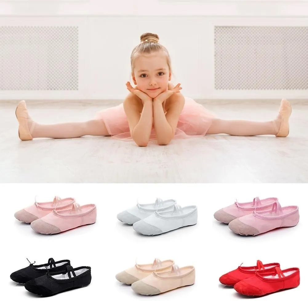 Ballet Shoes Ballet Shoes Girl Kids Dance Slippers Professional Canvas Soft Sole Ballet Dancing Girls Women Ballet Yoga Gym Dancer Shoes Dance Shoes(Black,27)