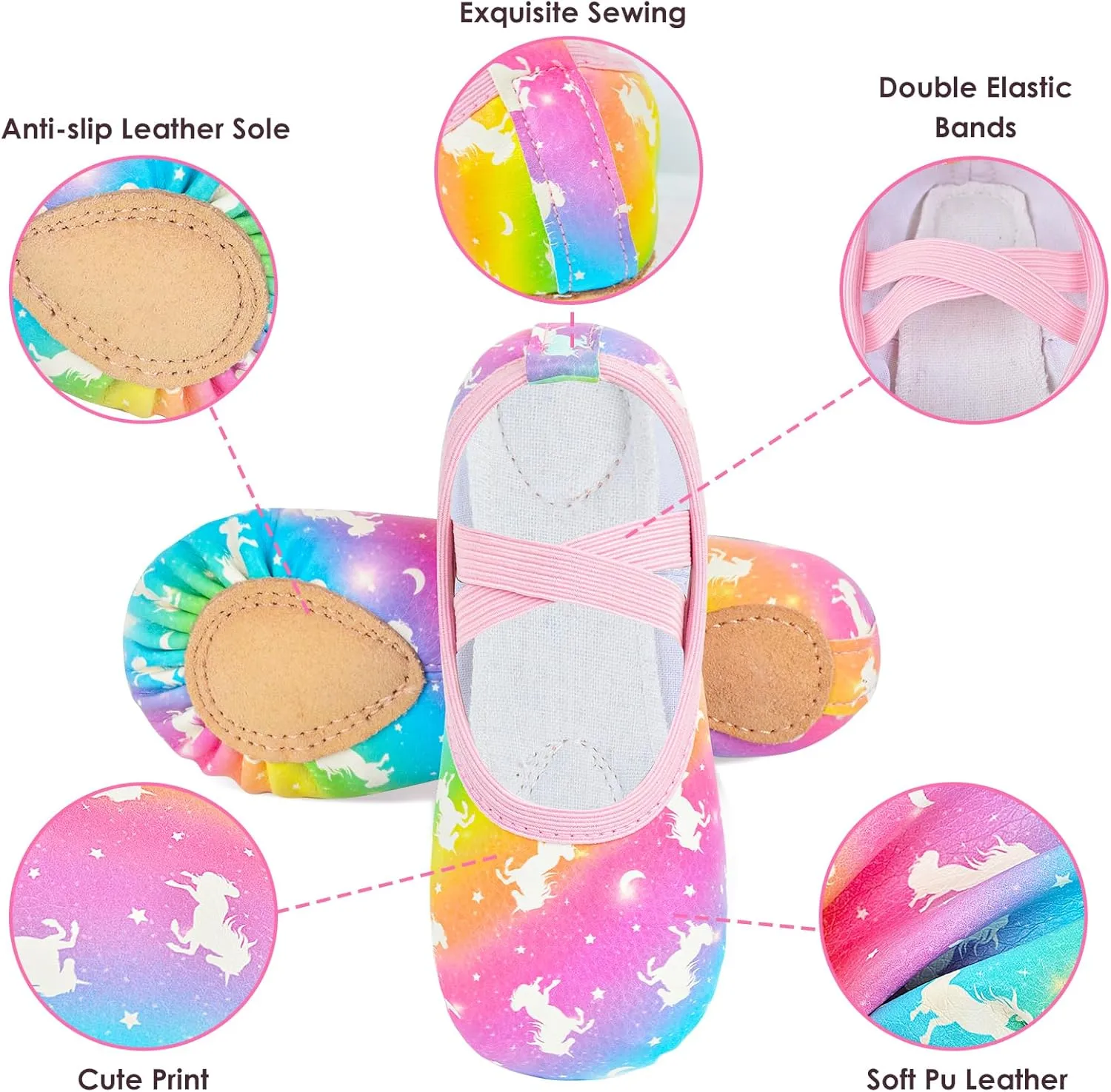 Ballet Shoes for Girls Toddler Ballet Dance Slippers Soft Leather Ballerina Shoes for Little Girls Kids Ballet Flats