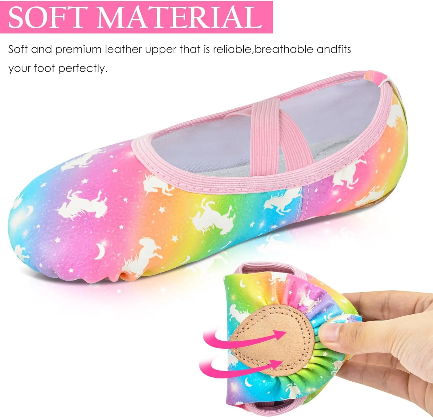 Ballet Shoes for Girls Toddler Ballet Dance Slippers Soft Leather Ballerina Shoes for Little Girls Kids Ballet Flats