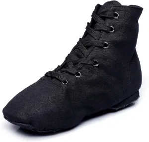 Black Jazz Boots Ballet Dancing Sneakers for Child Adults