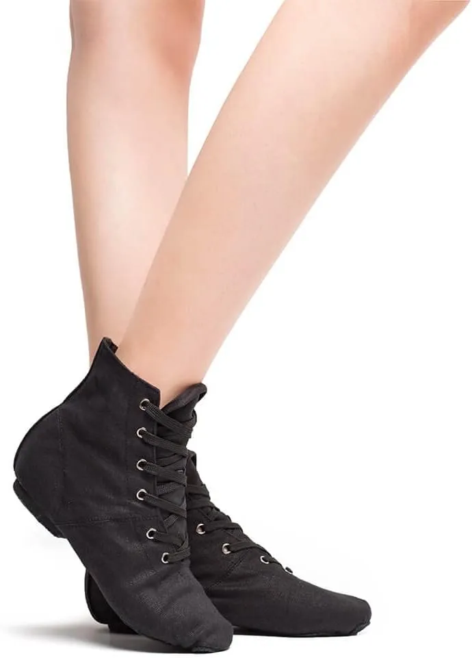 Black Jazz Boots Ballet Dancing Sneakers for Child Adults