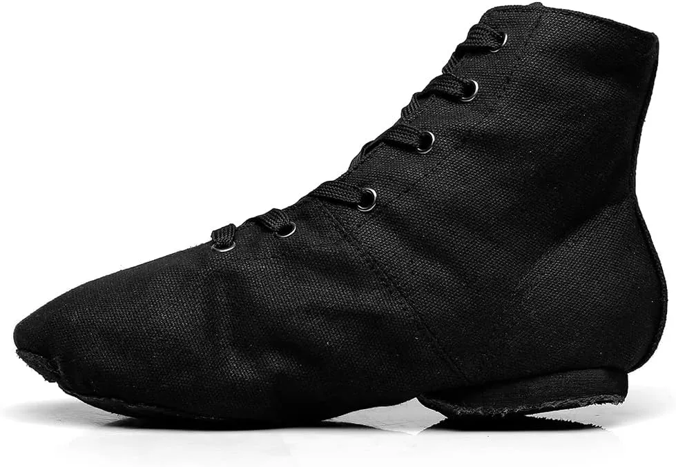 Black Jazz Boots Ballet Dancing Sneakers for Child Adults
