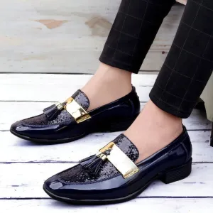 Blue Men's Semi Formal Slip-on Shoes