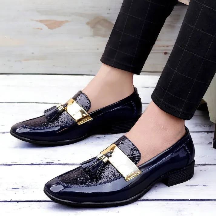 Blue Men's Semi Formal Slip-on Shoes
