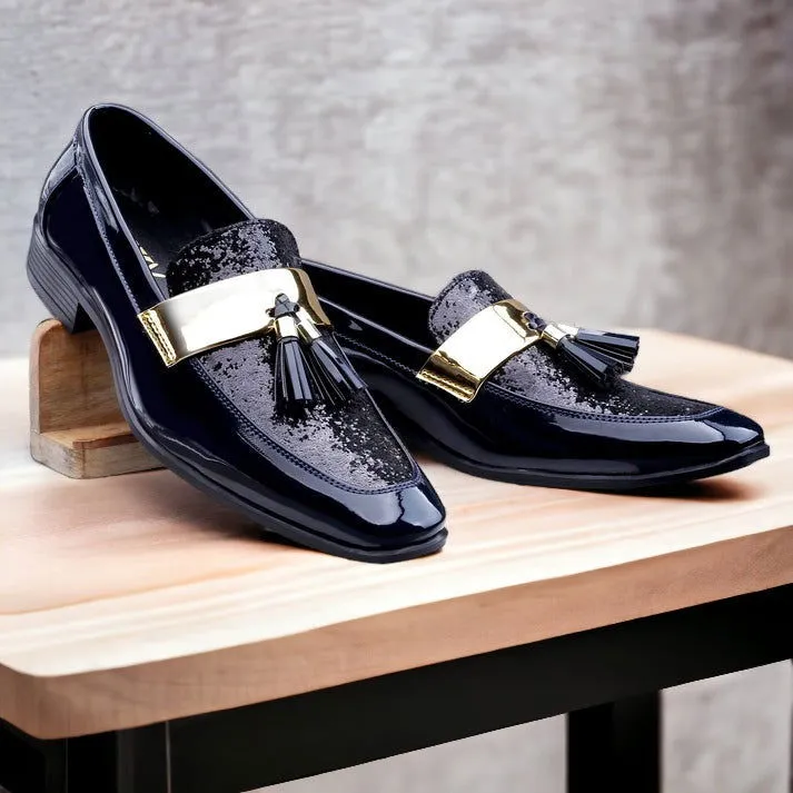 Blue Men's Semi Formal Slip-on Shoes