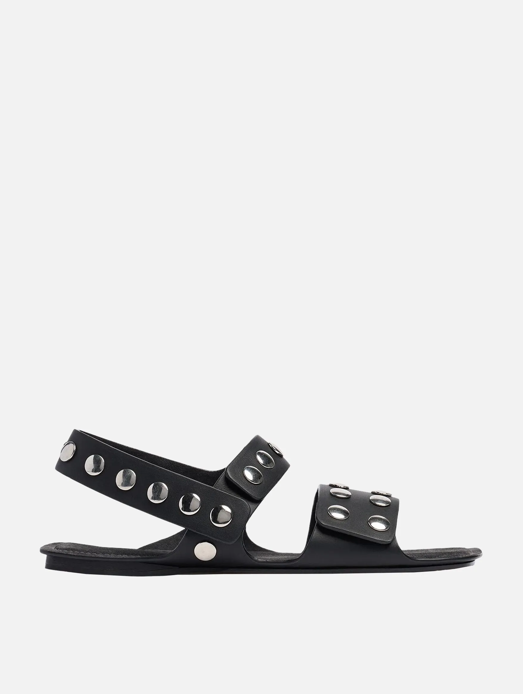 Boden Flat with Silver Studs in Black