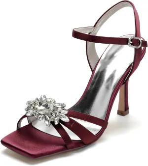 Bridal for Wedding Dress Shoes High Heels Sandals for Women Stiletto Heel Heeled Peep Toe Prom Evening Formal Party Shoes