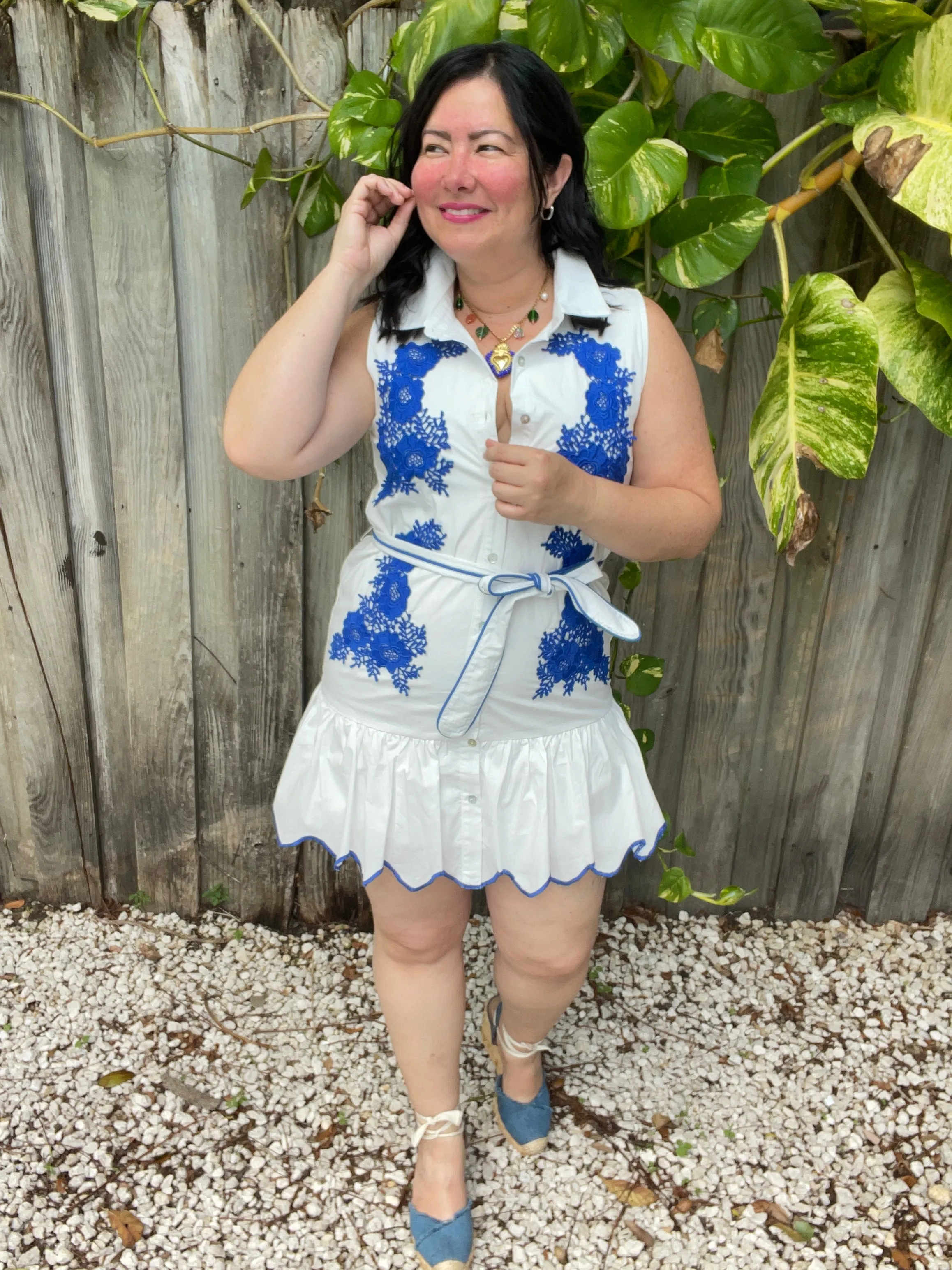 Brooklyn Embroidered Button Down Mini Dress