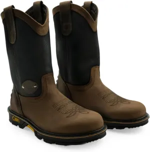 CEBU Men's HL100 Soft Toe Work Boots - breathable heavy duty, oil and acid resistant, warehouse, utility, manufacturing, 10 inch, pull on