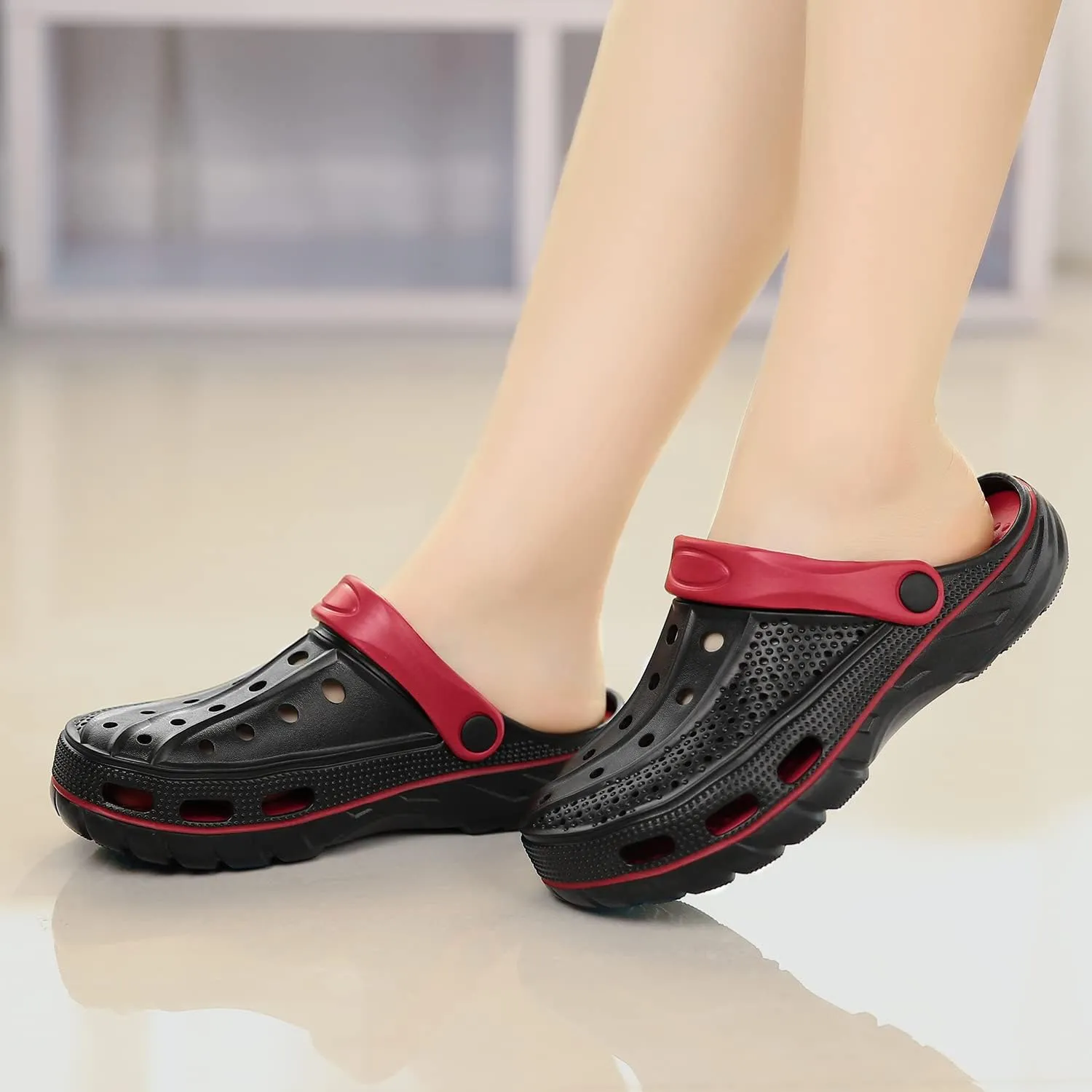ChayChax Men's and Women's Arch Support Clogs Garden Shoes Slip-on Outdoor Beach Slippers with Removable Cushion Footbed