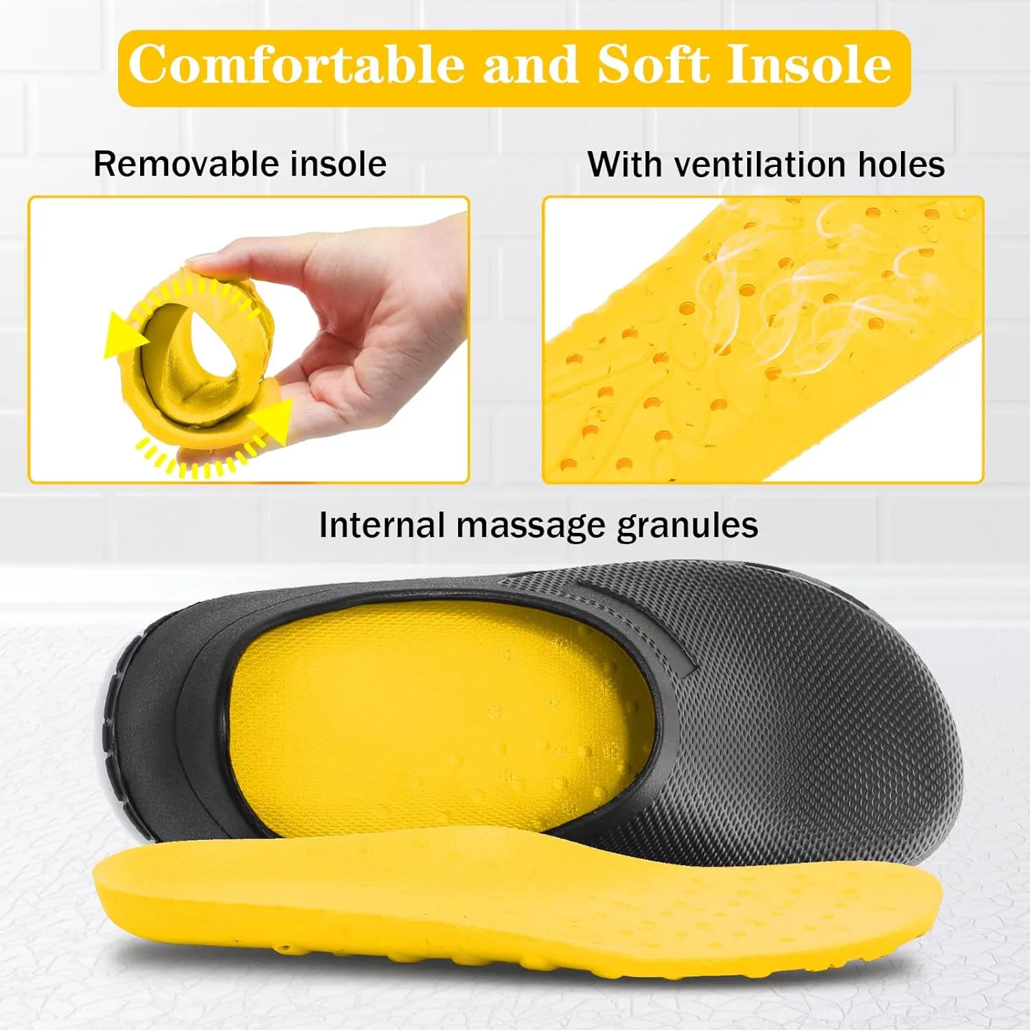 Chef Shoes for Men Nonslip Water Proof Work Shoes Mens Clogs Comfortable Nursing Nurse Shoes for Gardener Men Indoor and Outdoor for Kitchen Office Seaside-Zapatos de Cocina para Hombres