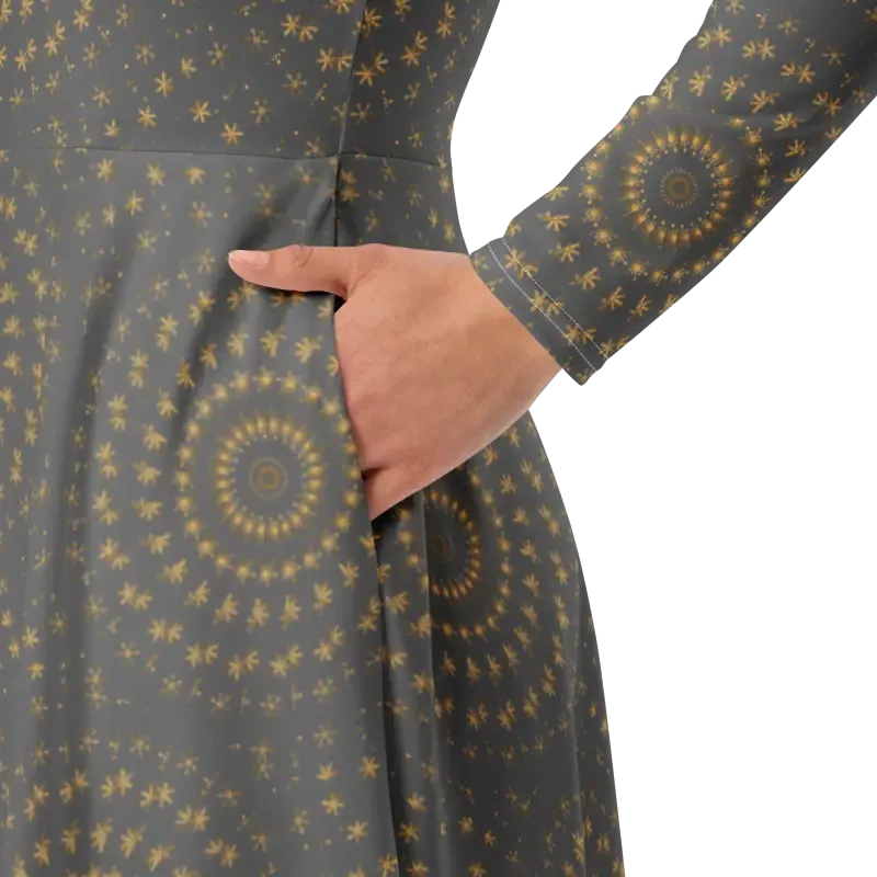 Chic Long Sleeve Midi Dress Elevates Style