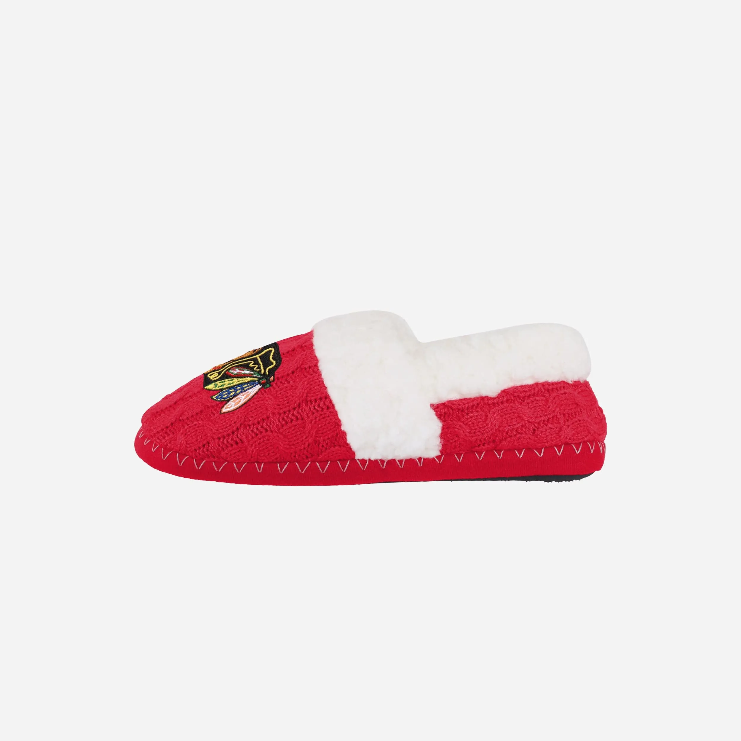 Chicago Blackhawks Womens Team Color Moccasin Slipper