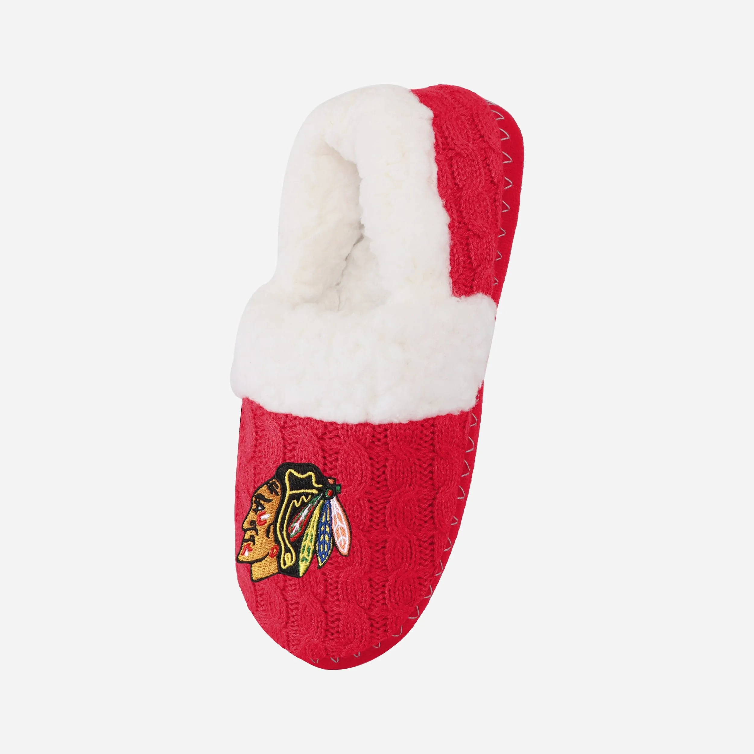 Chicago Blackhawks Womens Team Color Moccasin Slipper