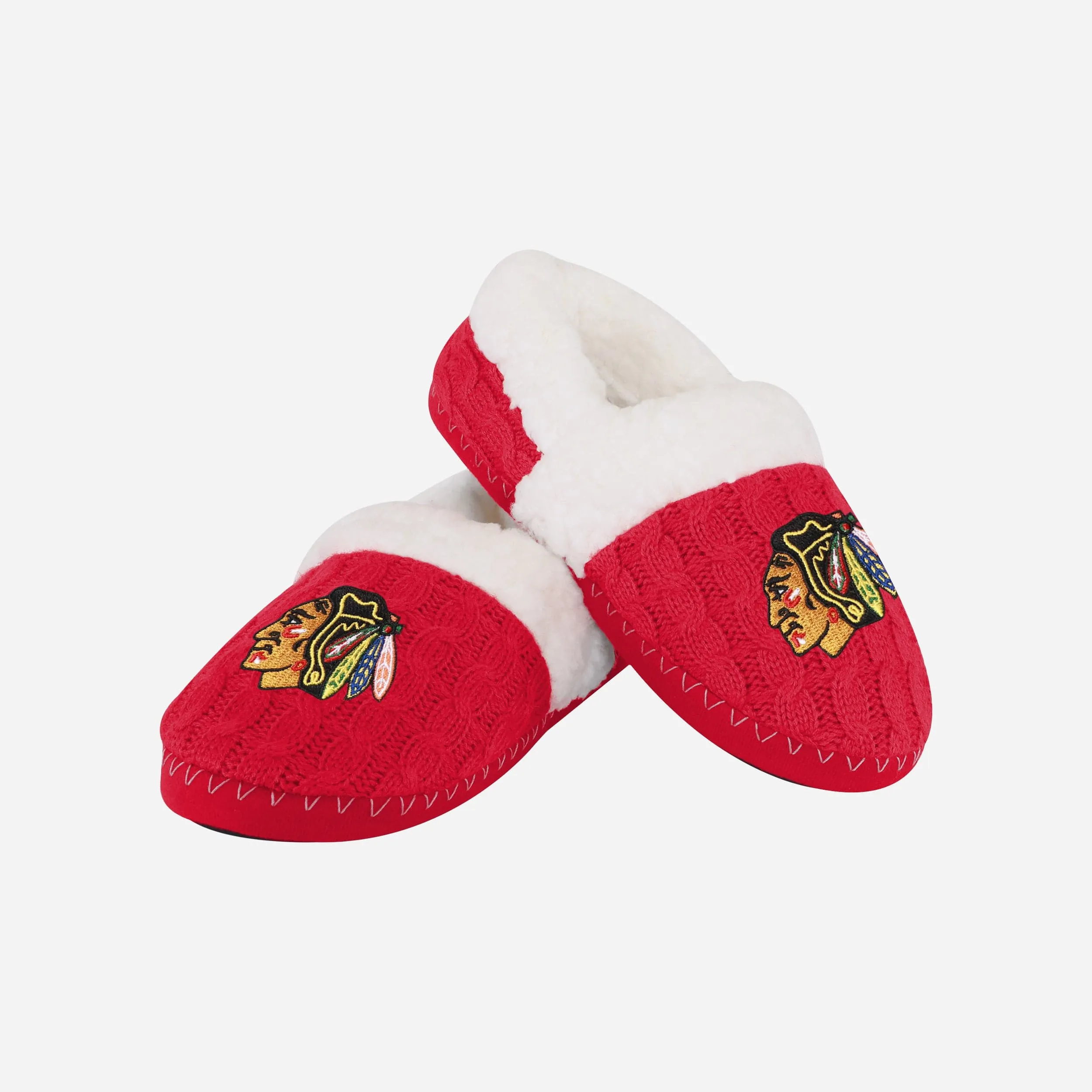 Chicago Blackhawks Womens Team Color Moccasin Slipper