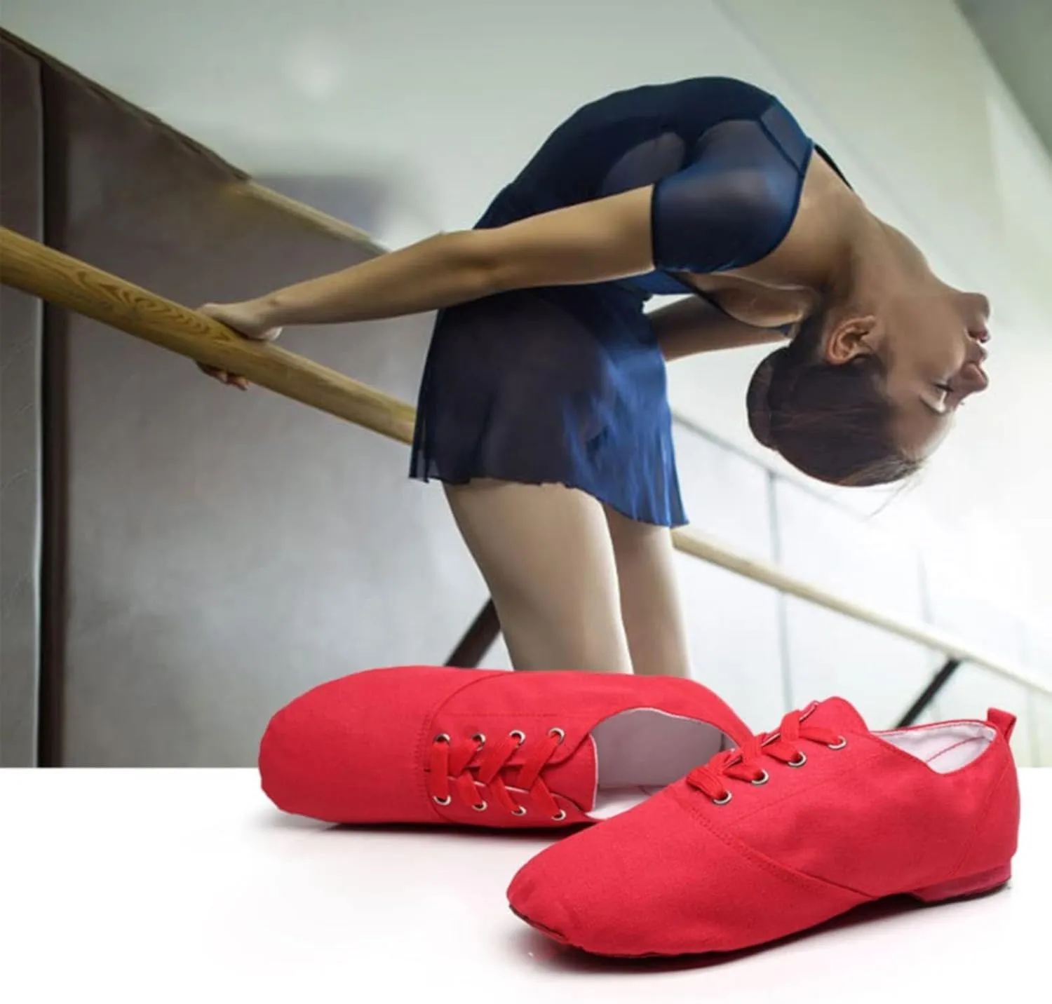 Child Girls Dance Shoes Solid Ankle Booties Warm Jazz Ballet Indoor Performance Shoes Kids Canvas Fashion Wedges