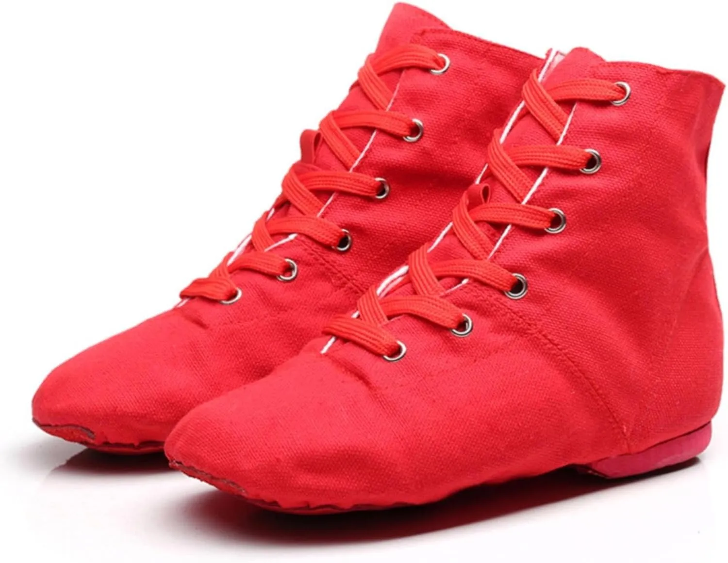 Child Girls Dance Shoes Solid Ankle Booties Warm Jazz Ballet Indoor Performance Shoes Kids Canvas Fashion Wedges