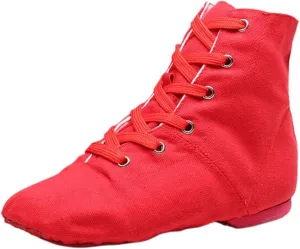 Child Girls Dance Shoes Solid Ankle Booties Warm Jazz Ballet Indoor Performance Shoes Kids Canvas Fashion Wedges