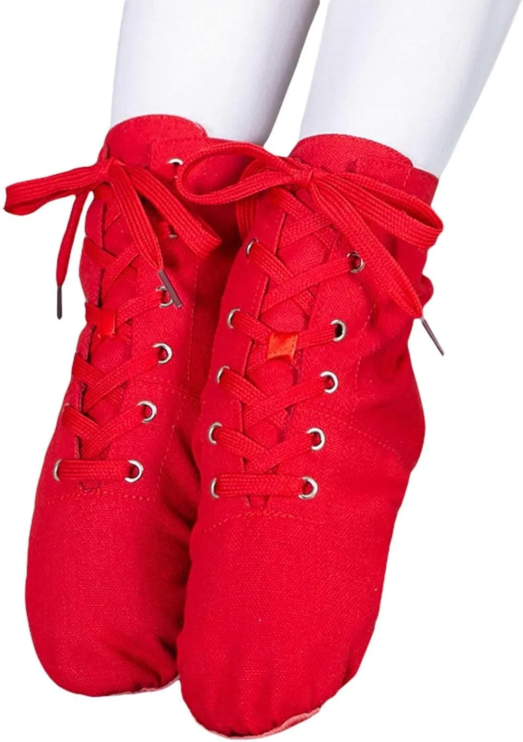 Child Girls Dance Shoes Solid Ankle Booties Warm Jazz Ballet Indoor Performance Shoes Kids Canvas Fashion Wedges