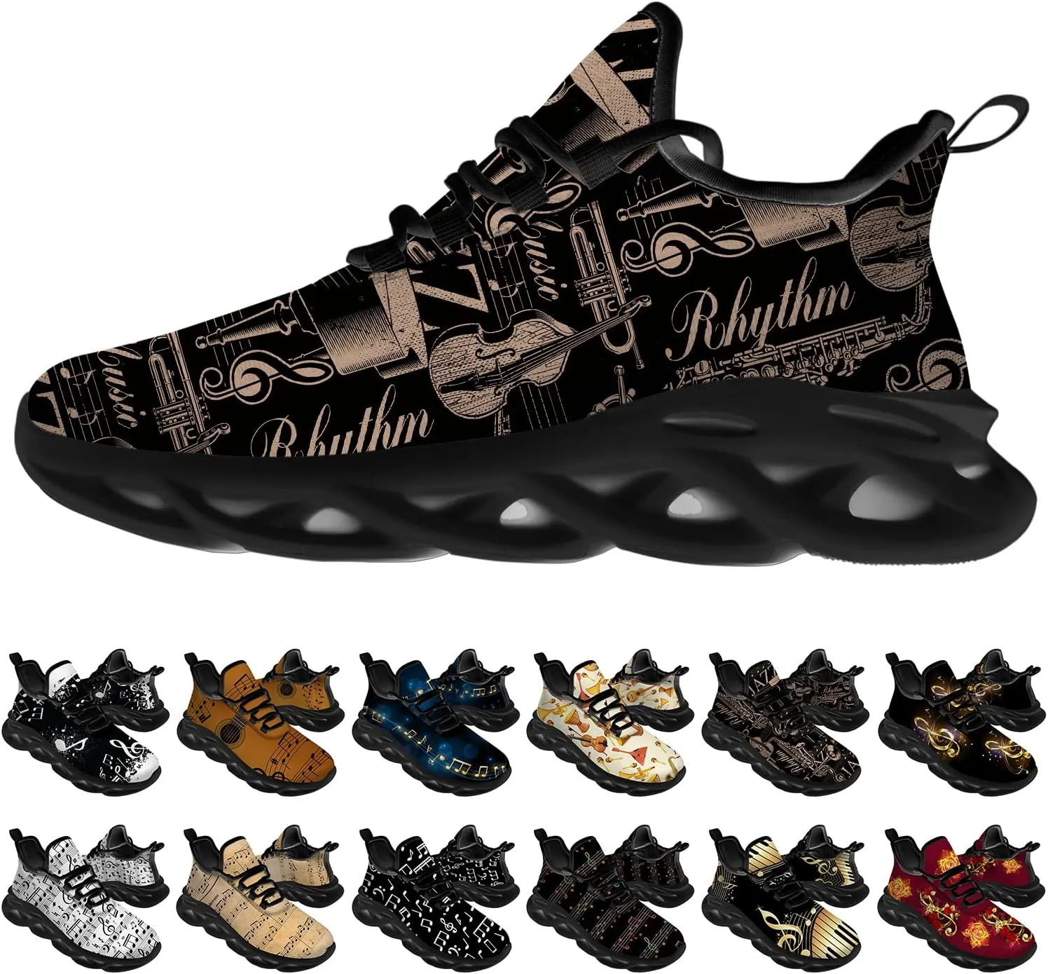Ciadoon Music Shoes for Men Women Road Running Shoes Comfortable Sport Walking Tennis Musical Sneakers Gifts for Boy Girl