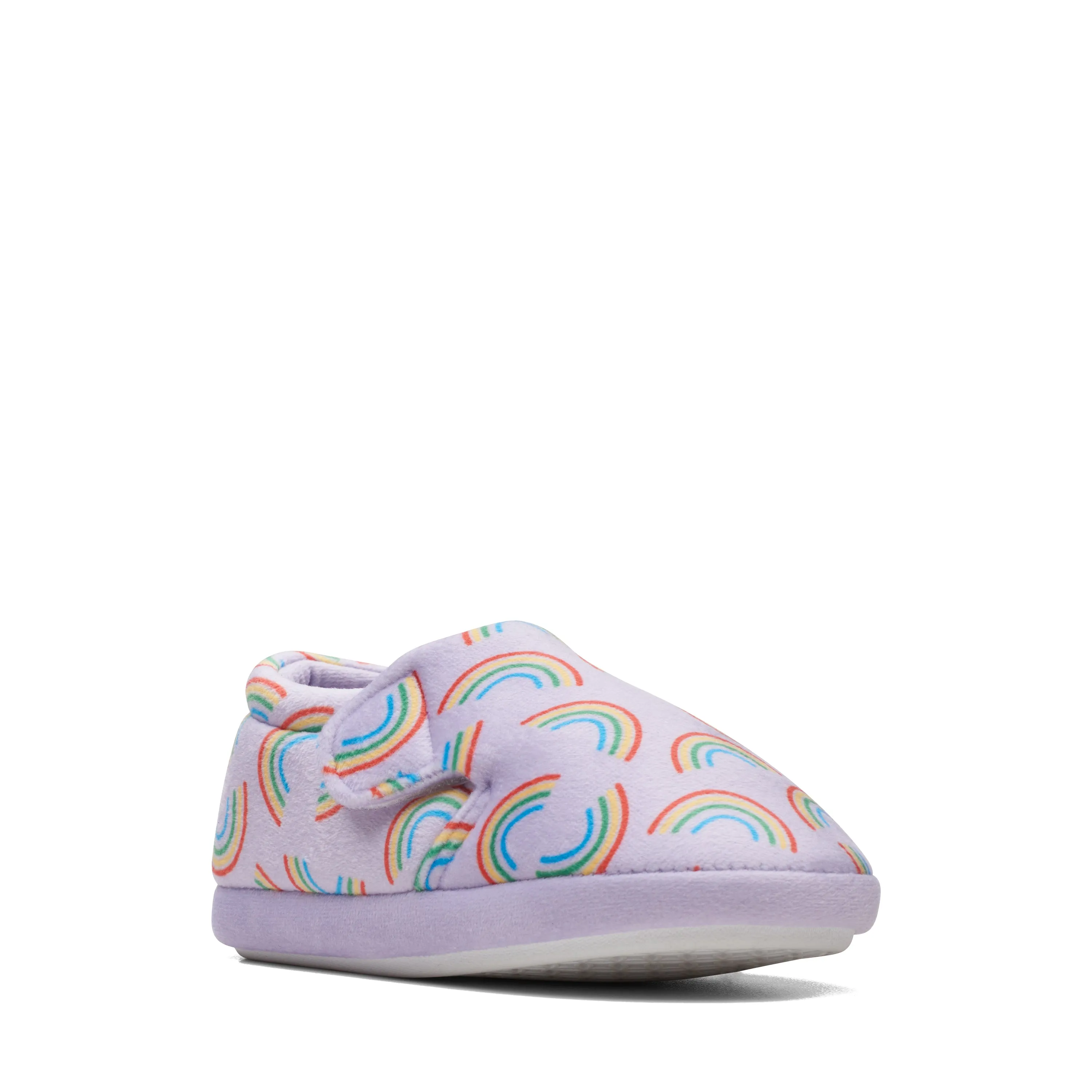 Clarks Fluffy Snug Girls Lilac Rainbow Slipper