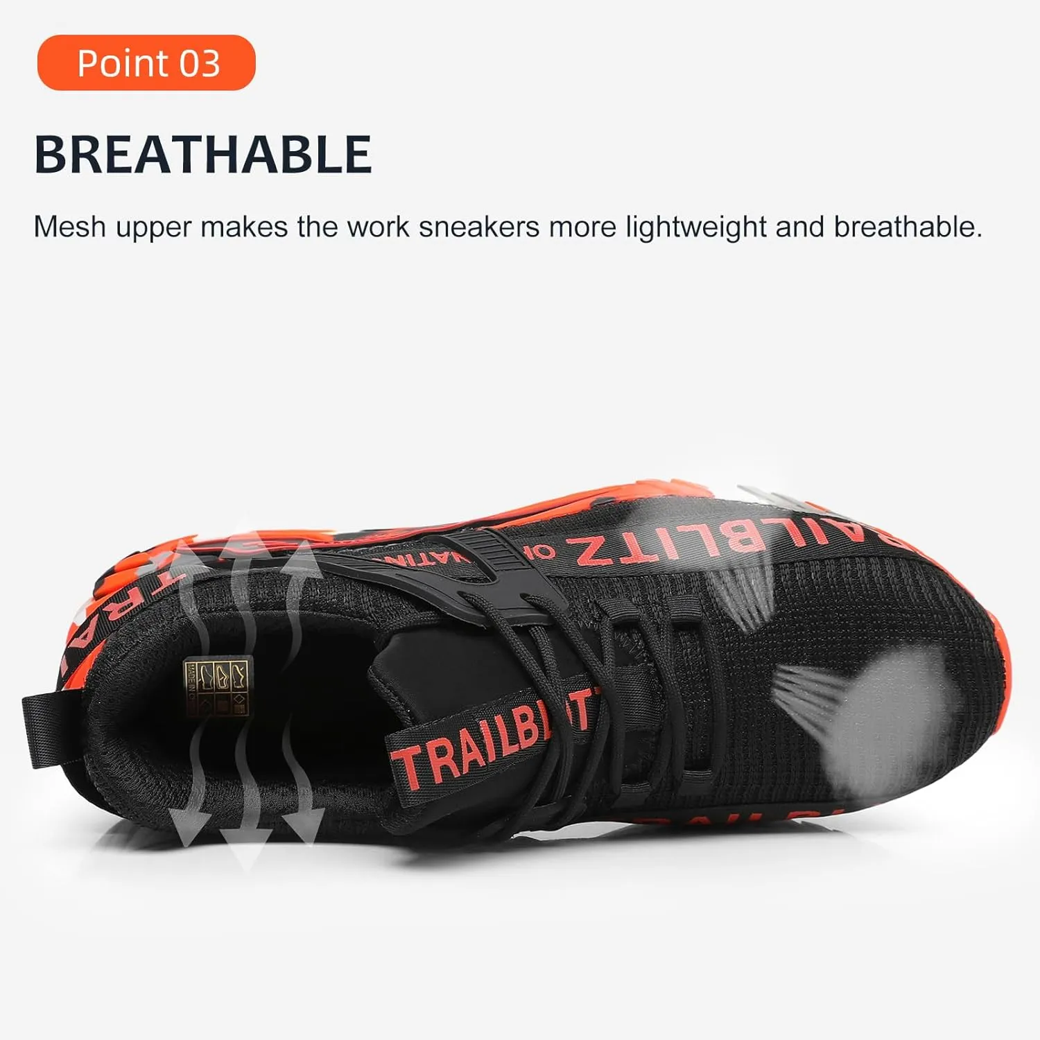 Composite Steel Toe Shoes for Men Work Safety Sneakers Non Slip Comfortable Lightweight Breathable Mens Hard Toe Industrial Construction Tennis Slip On Footwear