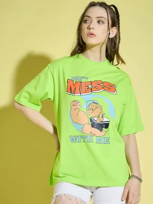 Cotton Oversized Baggy Fit Drop Shoulder Half Sleeve Women T-Shirt-3393-3395