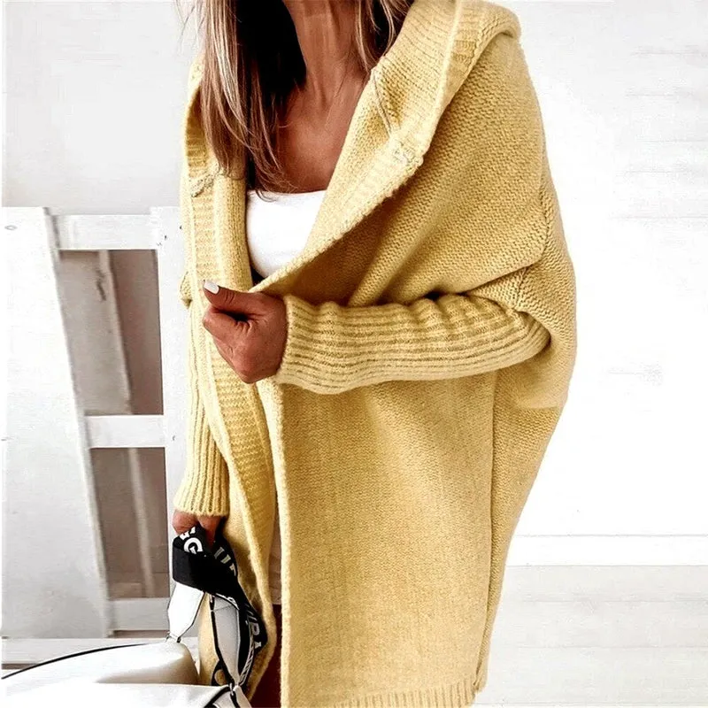 Cozy - Stylish oversized knit hoodie cardigan for comfort