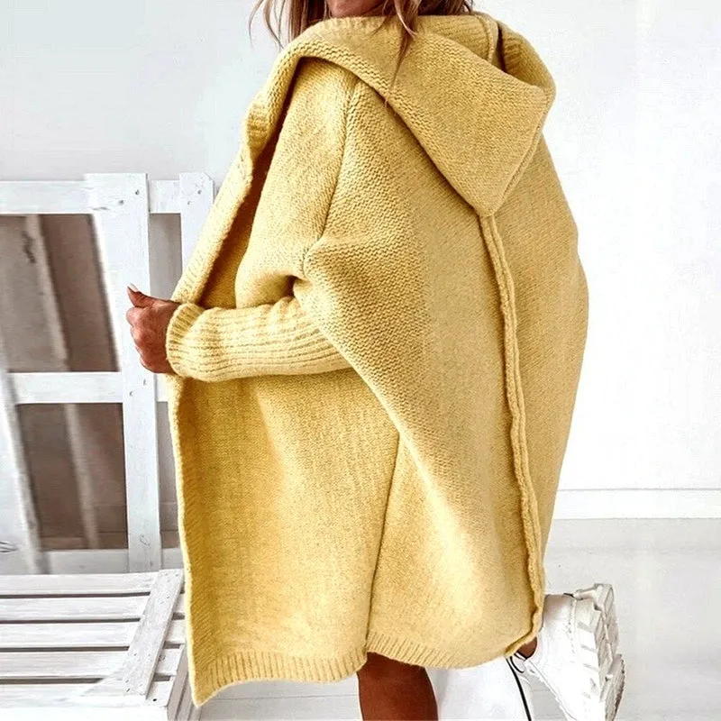 Cozy - Stylish oversized knit hoodie cardigan for comfort