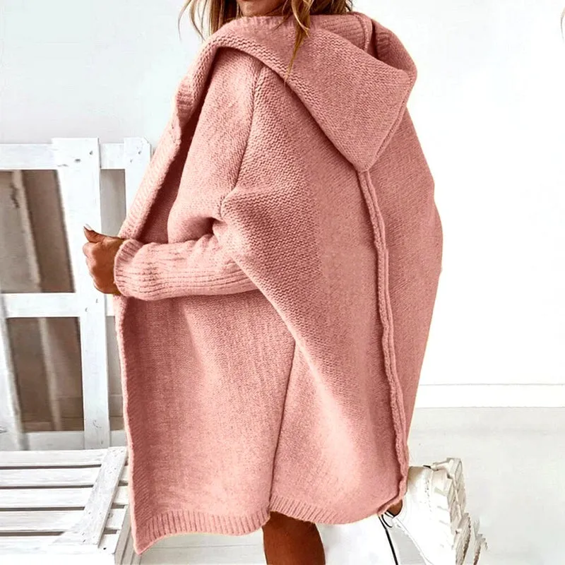 Cozy - Stylish oversized knit hoodie cardigan for comfort