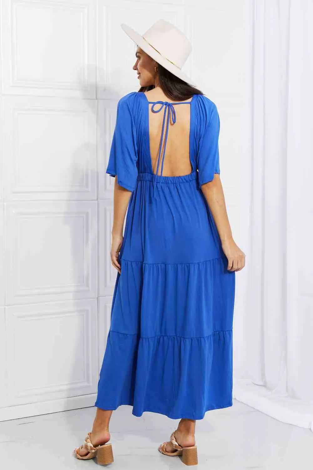 Culture Code Full Size My Muse Flare Sleeve Tiered Maxi Dress