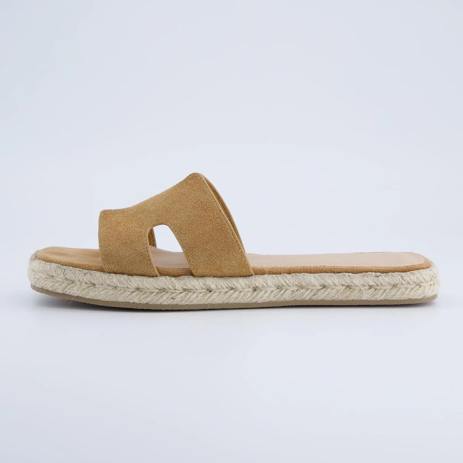 CUSHIONAIRE Avocado Womens Espadrille Slide Sandal  Suede Cutout Upper with Jute-Wrapped Platform & Cushioned Footbed