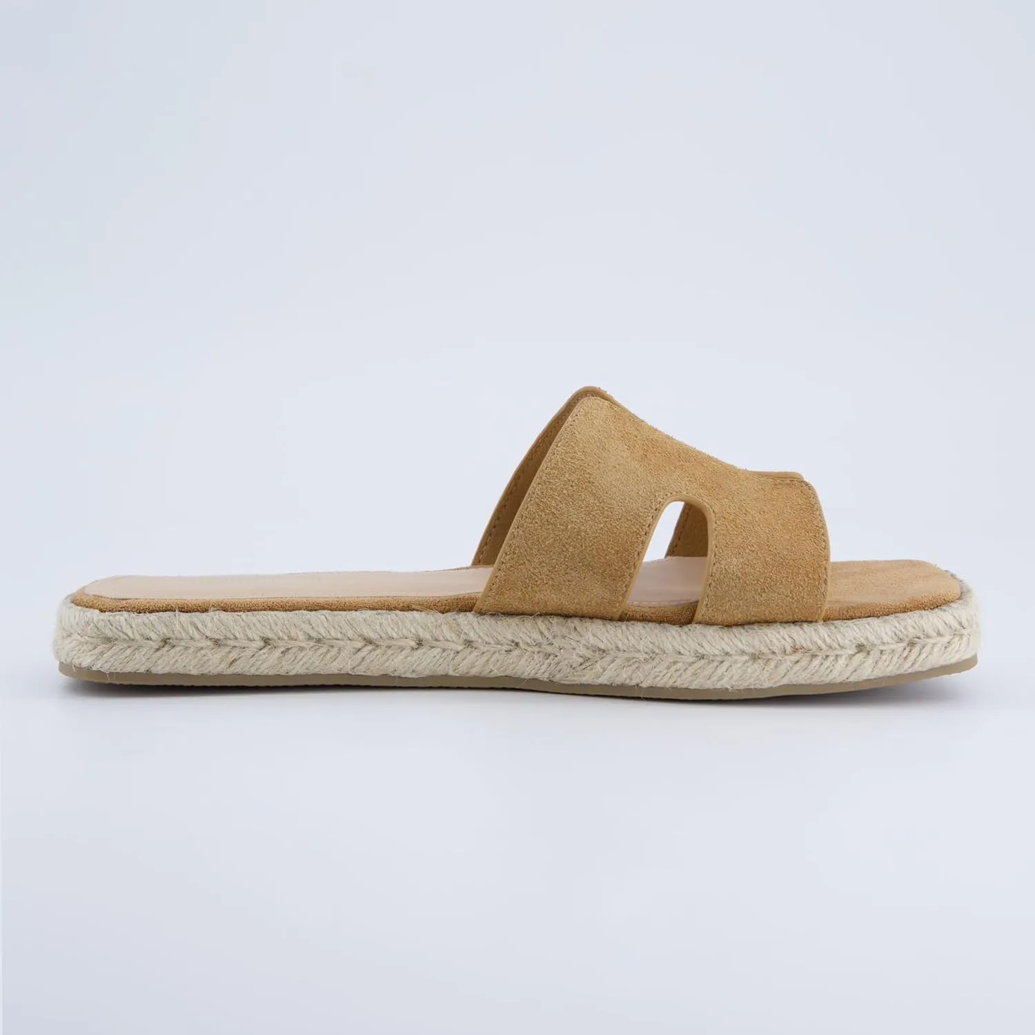 CUSHIONAIRE Avocado Womens Espadrille Slide Sandal  Suede Cutout Upper with Jute-Wrapped Platform & Cushioned Footbed