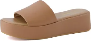 CUSHIONAIRE KUDOS Womens Platform Sandals  Wedge Sandals for Women, Comfortable Slip-On Shoes, Dressy Summer Sandals with Cushioned Footbed