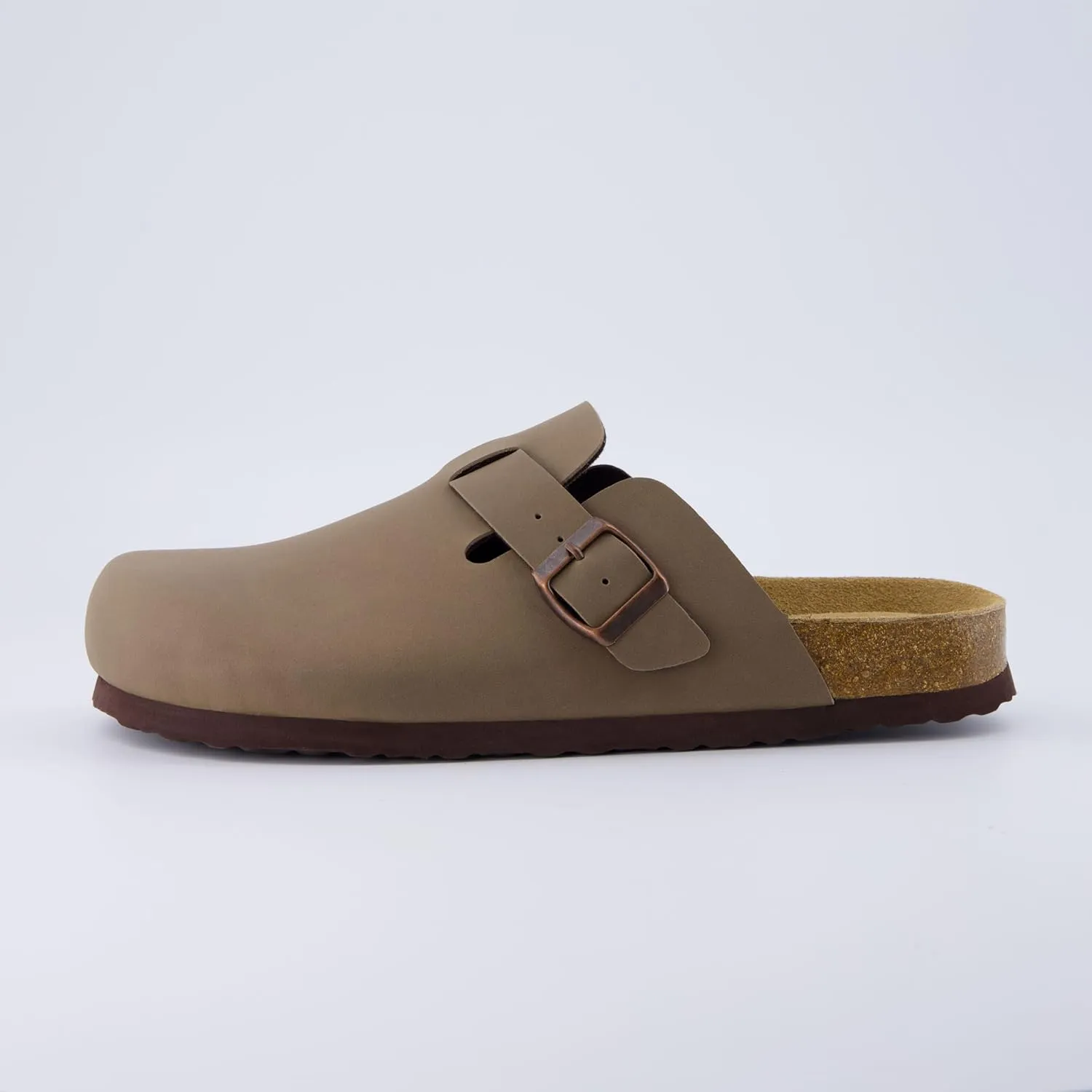 CUSHIONAIRE Men's Haze Genuine Suede Faux Fur Cork Footbed Clog with  Comfort