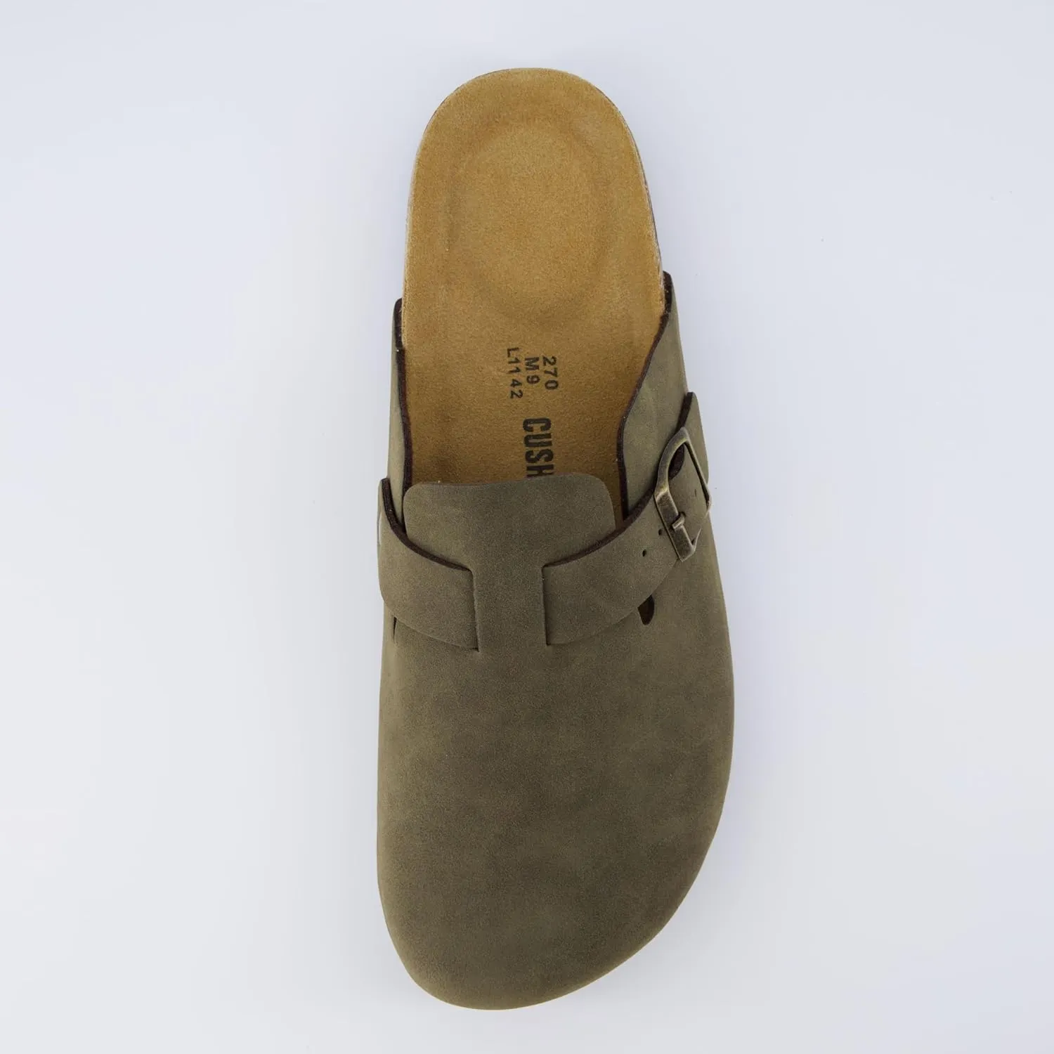 CUSHIONAIRE Men's Haze Genuine Suede Faux Fur Cork Footbed Clog with  Comfort