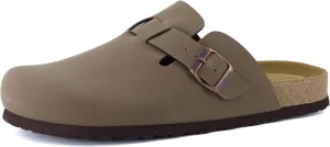 CUSHIONAIRE Men's Haze Genuine Suede Faux Fur Cork Footbed Clog with  Comfort